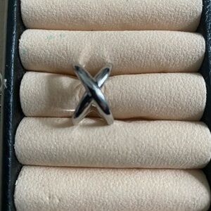 Silver steel X Ring